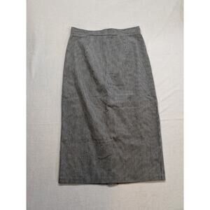 bridge & burn portland pinstripe midi pencil skirt white and black‎ size S